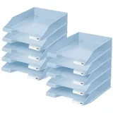 HAN Briefablage KLASSIK, 10 STÜCK Schreibtisch Organizer, Bürobedarf, Ablagefächer, Büromaterial, Briefkorb, Dokumentenablage, bis Format A4/C4, 1027-X-884, Pastellblau
