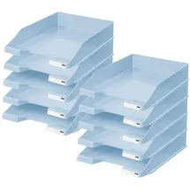 HAN Briefablage KLASSIK, 10 STÜCK Schreibtisch Organizer, Bürobedarf, Ablagefächer, Büromaterial, Briefkorb, Dokumentenablage, bis Format A4/C4, 1027-X-884, Pastellblau