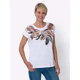 Sieh an! Kurzarm-Shirt in weiß-cognac | Gr.: 38