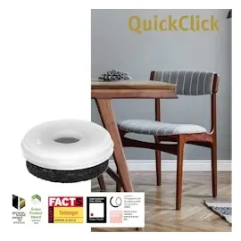QuickClick Wagner QuickClick® Filzgleiter Möbelgleiter Stuhlgleiter Ersatz - 8er-Set Ersatzgleiter austauschbar ersetzbar - Filz robust Natural - Durchmesser Ø 25 mm - für Basis Ø 25 mm - Made in DE - 15802800