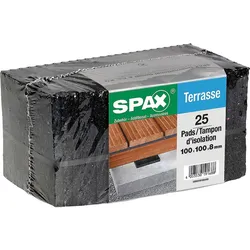 Terrassenpads SPAX zum Schutz der Holzunterkonstruktion Maße: 100x100x8mm (25 Stück)