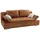 luma-home schönes für dein zuhause Funktionssofa mit Gästebett u.Bettkasten B200/T100/H84 cm, Armlehnen verstellbar, Liegefläche 148x200 cm, Wellenunterfederung, Bezug Mikrofaser in Antikleder-Optik m. Steppung in Braun Curry