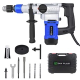 1500W Bohrhammer 6 Joule SDS-Plus Elektrischer Stemmhammer Abbruchhammer Multifunktions Elektrohammer Bohrhämmer Bohrmaschine 800RPM Variable Geschwindigkeit Schlaghammer mit 360° Drehbarem Griff