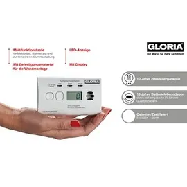 Gloria KO10D Weiß inkl. 10 Jahres-Batterie