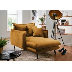 Loveseat INOSIGN "Lazio", gelb, B:111cm H:101cm T:167cm, 100% Polyester, Sessel, moderner Sessel mit einer bequemen Polsterung, 2 Stk. Zierkissen