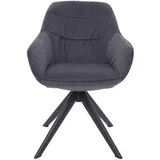 Mendler Esszimmerstuhl HWC-K28, Küchenstuhl Polsterstuhl Stuhl mit Armlehne, drehbar, Metall Stoff/Textil grau