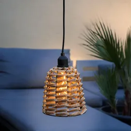 MARELIDA 1-flg. LED 15 cm Rattan-Optik braun