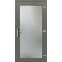 Kunststoff Nebeneingangstür "EMILY-Q" Extra Sicher 71 mm Vollglas Quarzgrau RAL 7039 beidseitig außen öffnend DIN rechts