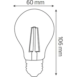 V-Tac 8 Watt E27 Filament LED Leuchtmittel Birne Lampe A60 Form Warmweiß