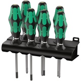 WERA 335/350/367/7 Rack Schraubendrehersatz Kraftform Plus Lasertip + Rack, 7-teilig