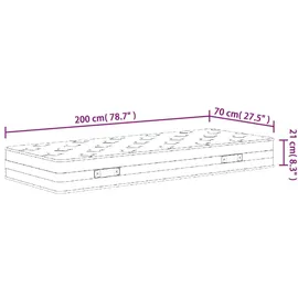 vidaXL Matratze Bonnell-Federkern Mittel 70x200 cm