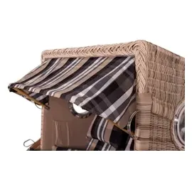 Mr. Deko bene living Strandkorb Komplettset Ammersee Teak PE shell Modell 583