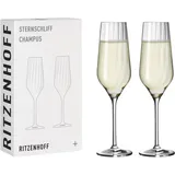 Ritzenhoff & Breker RITZENHOFF Champagnerglas Sternschliff 2, 2 Stück mit Relieflinie - Made in Germany