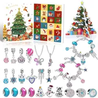 Adventskalender Mädchen von 6-12 Jahren, DIY Charm Armband Set, Geeignet für Weihnachten, Neujahr, Ideale Geschenk für Töchter, Partner oder Fr... - Blau