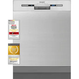 Exquisit EGSP9313-EF-030E Einbau-Geschirrspüler (unterbaufähig, 598 mm breit, Inox)
