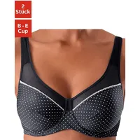 PETITE FLEUR Bügel-BH Damen schwarz-weiß+weiß-türkis Gr.95C