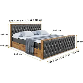 altdecor Boxbett 140 x 200 cm H3 Schwarz