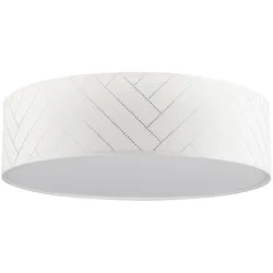 BRITOP LIGHTING Deckenleuchte "PUNTO", bunt (weiß, silberfarben), Ø 48cm H: 13cm, Lampen, Lampenschirm befestigt an Magneten, aus laminierter Tapete mit Blende