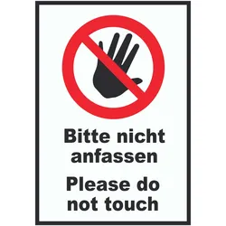 Bitte nicht anfassen Schild Do not touch A4 (210x297mm)