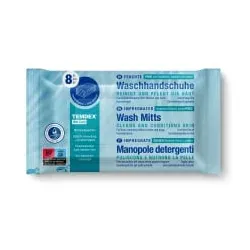 TEMDEX® Wet Care Waschhandschuhe, Waschen ohne Wasser 113985-01 , 1 Karton = 24 Packungen à 8 Stück