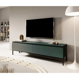 Selsey Bemmi TV-Lowboard 175x46x32 cm Dunkelgrün/Stahl