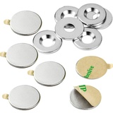 vasalat Scheibenmagnet selbstklebend, Magnete mit Metallscheiben mit Senkbohrung, Magnet ø 15mm, Neodym 12-teilig