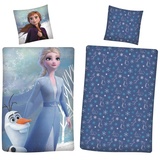 Disney Eiskönigin ELSA Biber Flanell Wende Bettwäsche Set 80x80 cm 135x200 cm