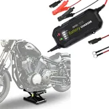 Set: Motorrad Hebebühne Midlift M bis 500 kg sw ConStands mit Batterie Ladegerät BC2 Vollautomatisch 1.500mA