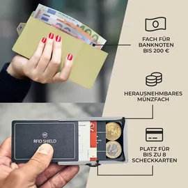 slimpuro Geldbörse Herren, Slim Wallet mit RFID Schutz, Leder-Geldbörse Herren Klein mit Münzfach, Portmonee für Herren und Damen, Kartenetui &... - Grün