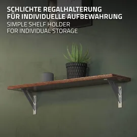 ML-Design 4 Stück Regalhalterung 180x180 mm, Silber, Aluminium, Schwebende Regalhalterungen, Regalwinkel, Regalbodenträger Regalträger Regal-Konsole