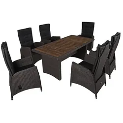 GARDEN PLEASURE Gartenmöbelset »BRAGA«, 6 Sitzplätze, max. Belastung: 110 kg - grau