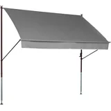 Angerer Klemmmarkise Style mit Handkurbel, Terrasse/Balkon, einfache Montage ohne Bohren, Made in Germany, hochwertiger Stoff, UV-beständig, höhenverstellbar, wasserabweisend, 200 cm Grau