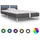 vidaXL Bettgestell mit LED Grau Kunstleder 90x200 cm