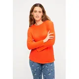 Studio Untold Longsleeve Longsleeve Slim Shape Rippjersey Rundhals Langarm bunt|rot 54/56