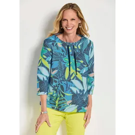 GOLDNER Dschungelprint Sweatshirt Blau/Grün 42