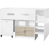 Hti-Living Hochbett Luisa 90 x 190 cm MDF weiß