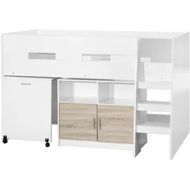 Hti-Living Hochbett Luisa 90 x 190 cm MDF weiß