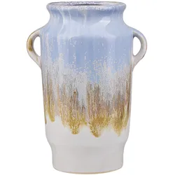 Blumenvase Urne GERRHA handgefertigt Steinzeug 25 cm Hellblau