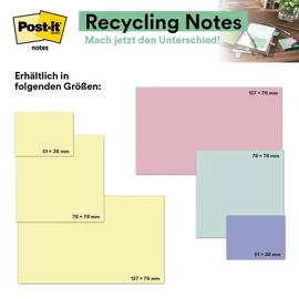 Post-it Post-it® Recycling Notes Haftnotizen 6531B gelb, 6 Blöcke