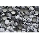 Dekohelden24 1000 Kronkorken, Kronkorken, Metall - Kronkorken, Kronkorken zum selber abfüllen, Kronkorken für Standardflaschen, lebensmittelecht, in weiß.