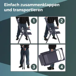 CASARIA Gartenstuhl 4er Set klappbar 7-fach verstellbar 0 x 0 x 0 cm grau