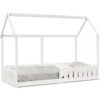 vidaXL Hausbett 90 x 200 cm Kiefer massiv weiß