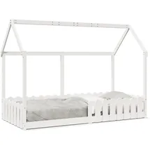 vidaXL Hausbett 90 x 200 cm Kiefer massiv weiß