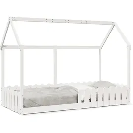 vidaXL Hausbett 90 x 200 cm Kiefer massiv weiß