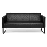 HJH Office Loungesofa ARUBA BLACK Kunstleder 3-Sitzer schwarz