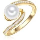 VALERO PEARLS Ring | Silber / perlweiß 50