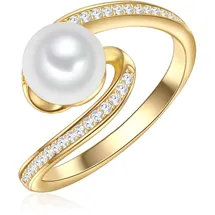 VALERO PEARLS Ring | Silber / perlweiß 50