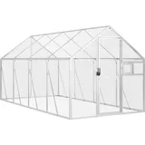 Festnight Vogelkäfig Groß Alu Voliere Bausatz Vogelvoliere Vogelvoliere Außen Winterfest Voliere Silbern Große Papageienkäfig 1,79x4x1,85 m Aluminium Vogelvoliere XXL Vogelvoliere Abschließbare