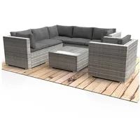 Brast Polyrattan Lounge Set Harmony Grau