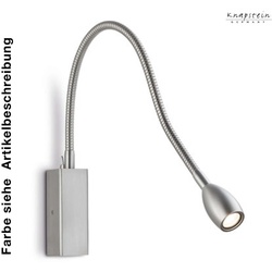 Knapstein LED Flexarm-Wandleuchte BANU, Aufbau, 2.6W 2700K, CRi >90, mit Micro-Schalter, Chrom GKS-21.838.06